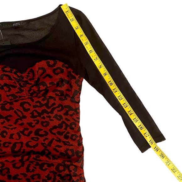 🆕 GUESS  | BANDIDA DRESS IN RED & BLACK LEOPARD PRINT SNAKESKIN OMBRÉ  SZ S - Picture 14 of 16